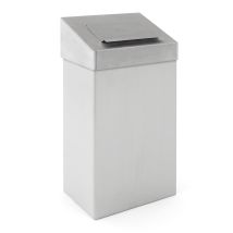 Afvalbak met hygiënische top 18 liter mat RVS