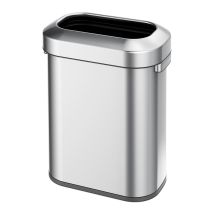 Poubelle EKO Urban ovale 60 litres acier inoxydable mat