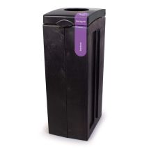 Afvalbak modulair Statiegeld 70 liter open zwart/paars