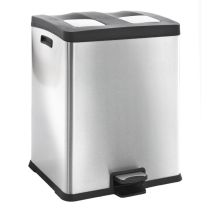 Pedaalemmer EKO Rejoice afvalscheiding 2x30 liter mat RVS