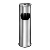 Prullenbak Chroom met Asbak H560 mm