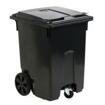 Minicontainer grijs 370 liter met extra zwenkwiel