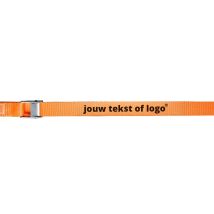 Bedrukte Spanband met Gesp 25 mm 5M Oranje met jouw tekst of logo
