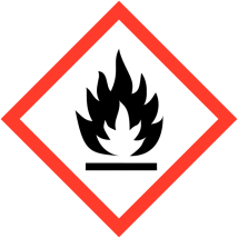 Gevaarsetiket GHS Flammable 20 x 20 mm zelfklevend papier op rol - 1000 stuks