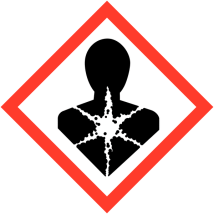 Gevaarsetiket GHS Health Damage 100 x 100 mm zelfklevend papier op rol - 1000 stuks