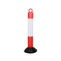 Poteau de signalisation rouge/blanc flexible 800 mm avec pied
