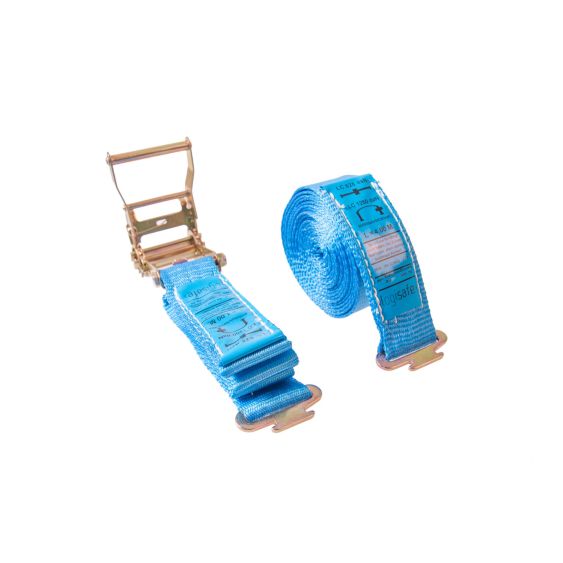 Spanband 50 mm. 1,2 ton 5M Blauw met E-track fitting