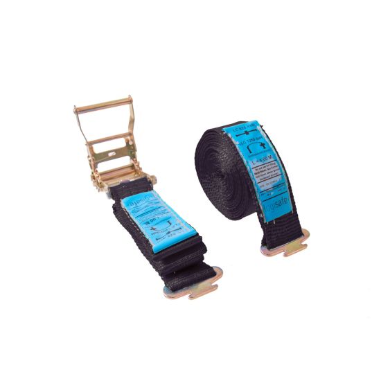 Spanband 50 mm. 1,2 ton 8M Zwart met E-track fitting (Spanband)