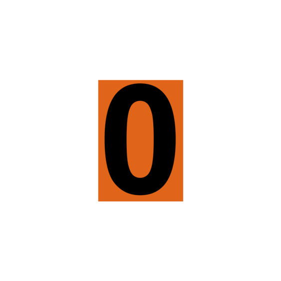 Los ADR cijfer 0, Zelfklevend vinyl 115x80 mm