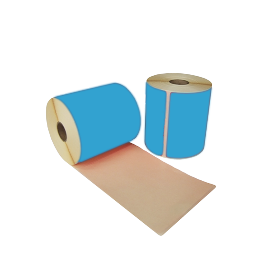 Zebra compatible etiket blauw 102x150 mm 280 etiket/rol kern 25 mm