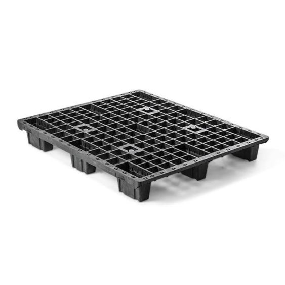 Kunststof Pallet 100 x 120 cm Nieuw Export Open Dek - 9 Pootjes Nestbaar