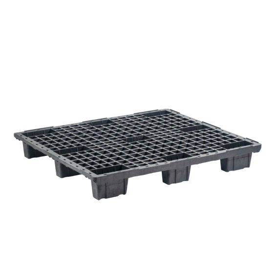 Kunststof Pallet 100 x 120 cm Nieuw Open  Dek - 9 Poten Nestbaar