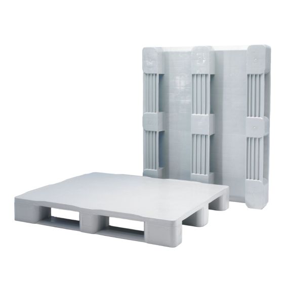 Kunststof Hygiënepallet 100 x 120 cm HDPE Virgin Gesloten Dek