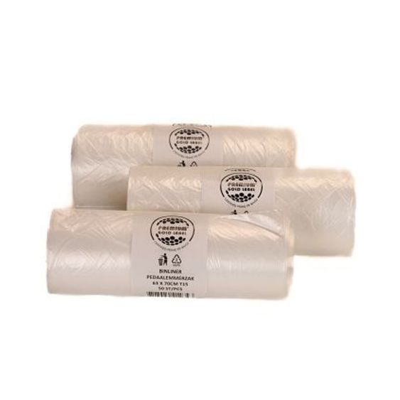 afvalzak HDPE 63x70 cm T15 transparant