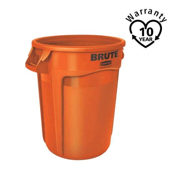 Rubbermaid Brute Container Rond Oranje 121,1 Liter - warranty