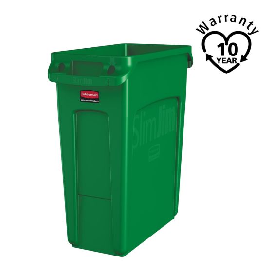 Rubbermaid Container Slim Jim Groen met Luchtsleuven 60 L - warranty