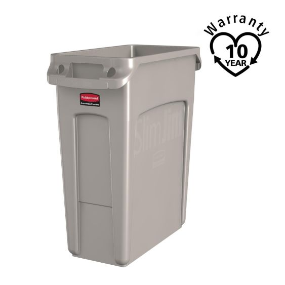 Rubbermaid Container Slim Jim Beige met Luchtsleuven 60 L - warranty