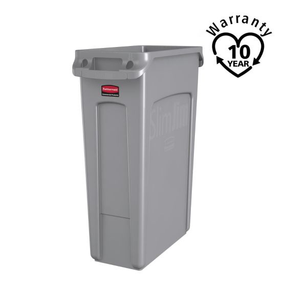 Rubbermaid Container Slim Jim Grijs met Luchtsleuven 87 L - warranty