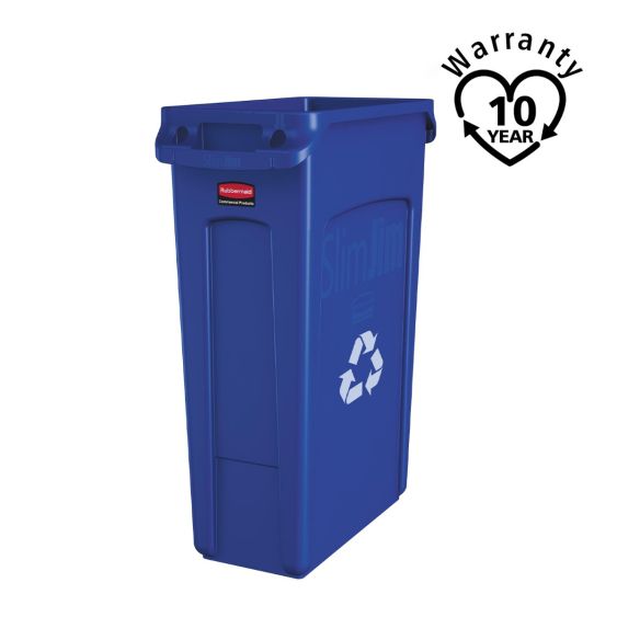 Rubbermaid Container Slim Jim Blauw met Luchtsleuven 87 L - warranty