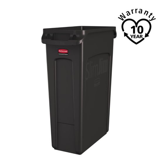 Rubbermaid Container Slim Jim Bruin met Luchtsleuven 87 L - warranty