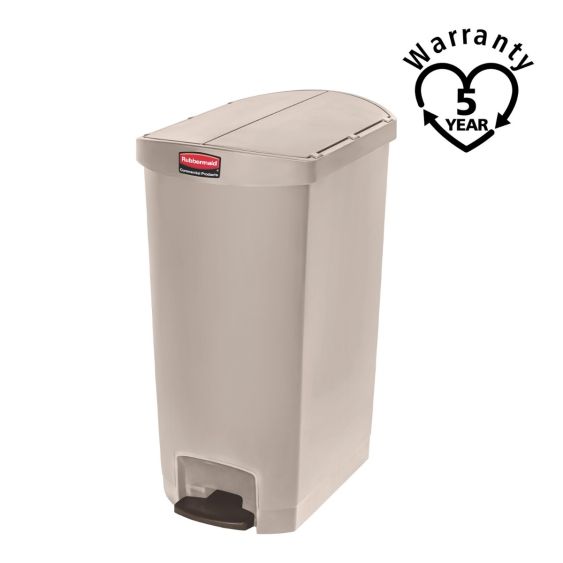 Rubbermaid Kunststof Pedaalcontainer End Step Beige 68 L - warranty