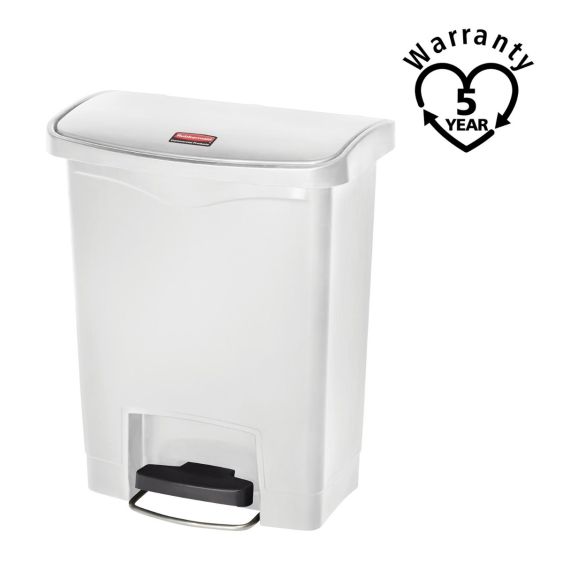 Rubbermaid Kunststof Pedaalcontainer Front Step Wit 30 L - warranty