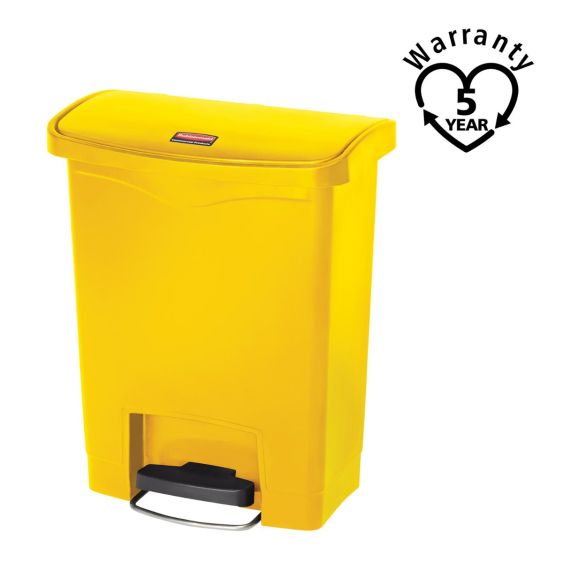 Rubbermaid Kunststof Pedaalcontainer Front Step Geel 30 L - warranty