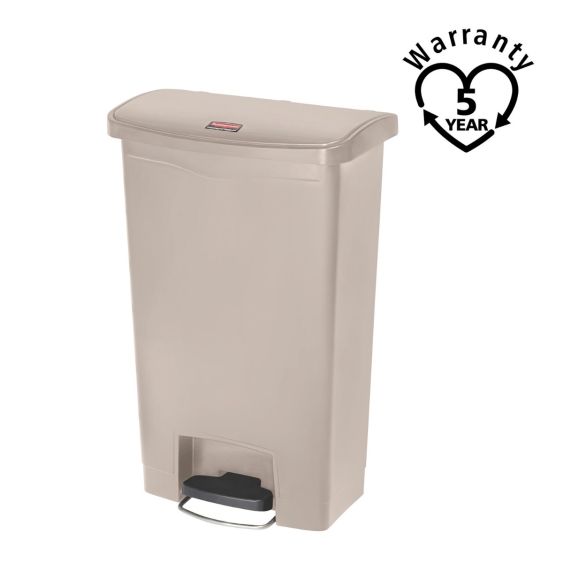 Rubbermaid Kunststof Pedaalcontainer Front Step Beige 50 L - warranty