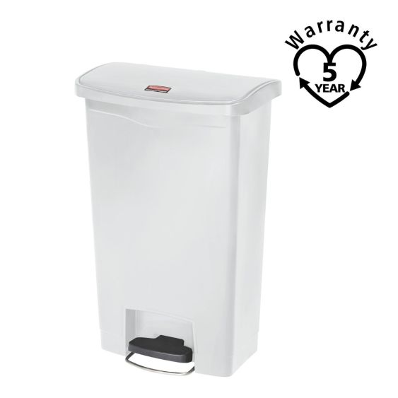 Rubbermaid Kunststof Pedaalcontainer Front Step Wit 50 L - warranty