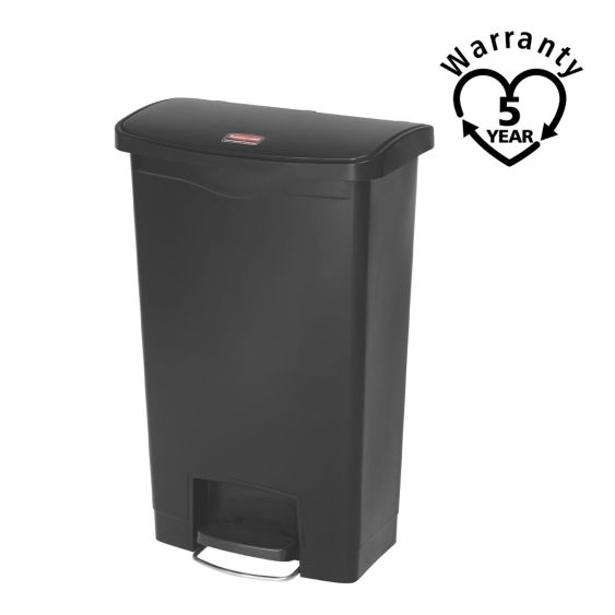 Rubbermaid Kunststof Pedaalcontainer Front Step Zwart 50 L - warranty 