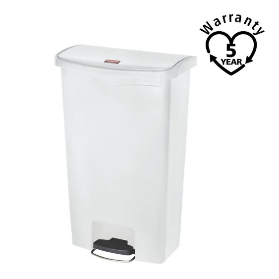 Rubbermaid Kunststof Pedaalcontainer Front Step Wit 68 L - warranty