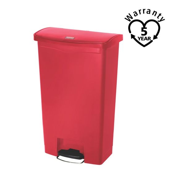 Rubbermaid Kunststof Pedaalcontainer Front Step Rood 68 L - warranty