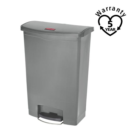 Rubbermaid Kunststof Pedaalcontainer Front Step Grijs 90 L - warranty