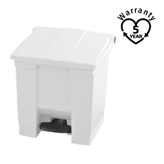 Rubbermaid Classic Pedaalcontainer Wit 30 Liter - warranty