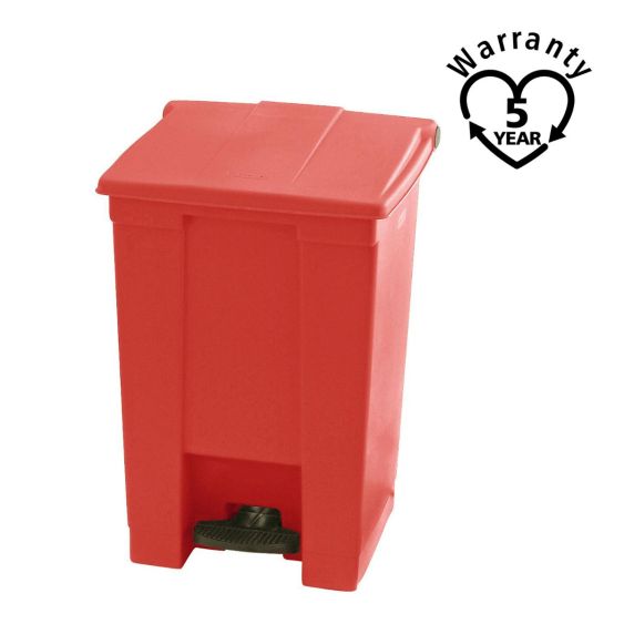Rubbermaid Classic Pedaalcontainer Rood 45 Liter - warranty