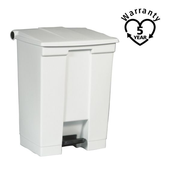 Rubbermaid Classic Pedaalcontainer Wit 68 Liter - warranty