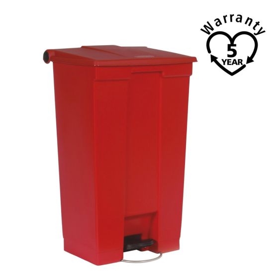 Rubbermaid Classic Pedaalcontainer Rood 87 Liter - warranty