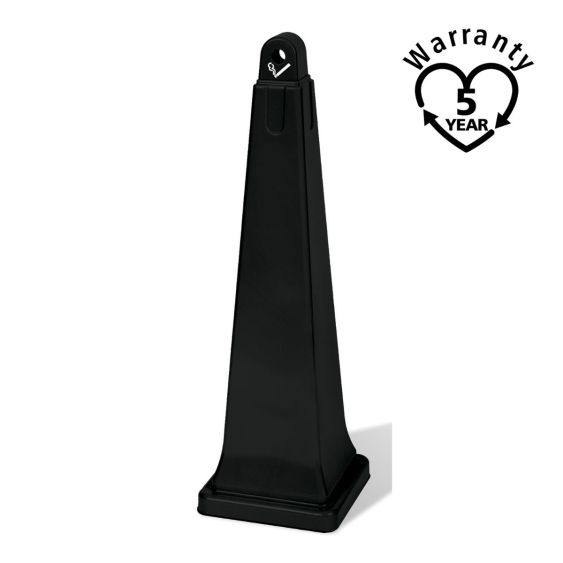 Rubbermaid Staande Asbak Zwart met Stalen Binnenbak - warranty