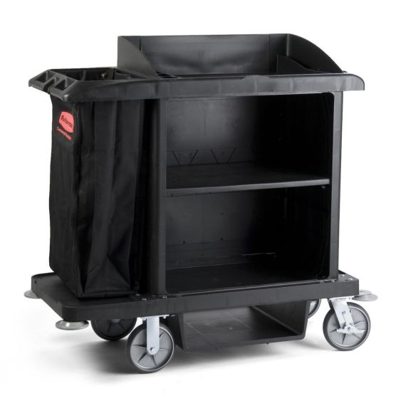 Rubbermaid Hotelwagen Zwart met Enkele Zakhouder