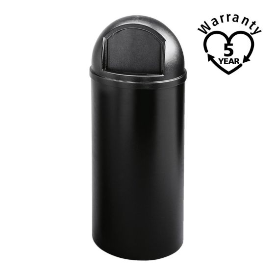 Rubbermaid Container Rond met Pushdeksel Zwart 56,8 Liter - warranty