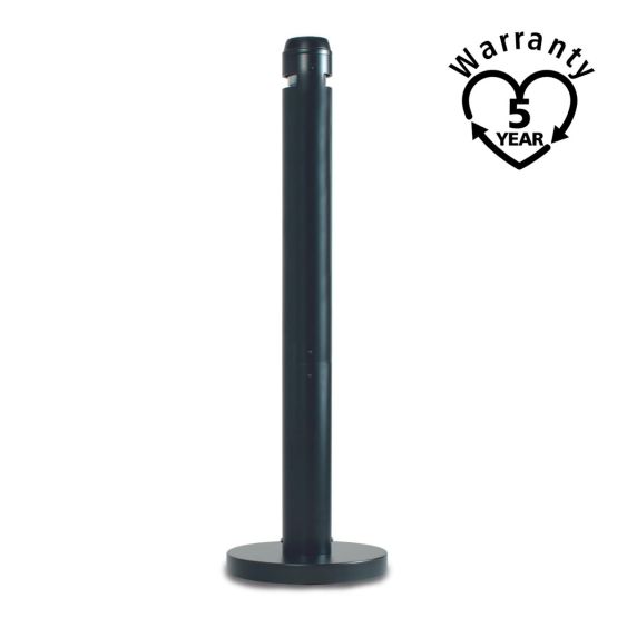 Rubbermaid Aluminium Rookzuil op Verzwaarde Basis Zwart - warranty