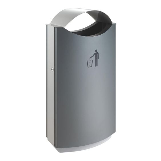 Buitenafvalbak met Afdak 68 Liter Grijs