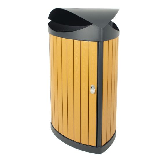 Driehoekige Buitenafvalbak 60 liter Houtlook Zwart