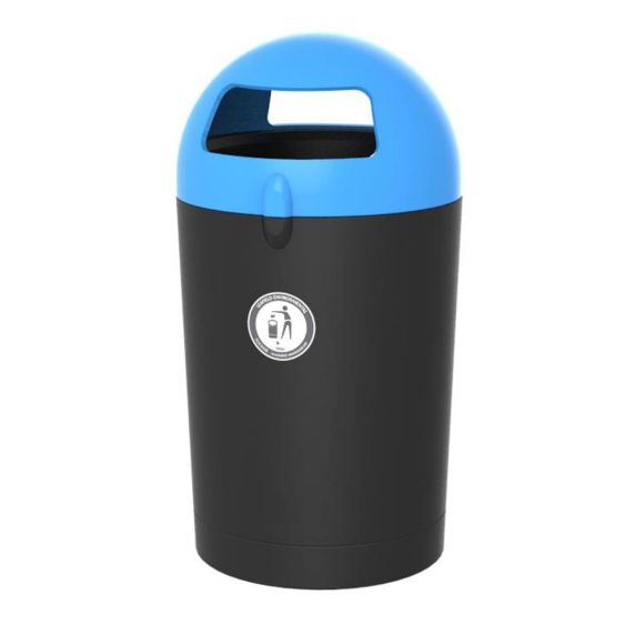 Buitenafvalbak Metro Dome 100 Liter Zwart Blauw