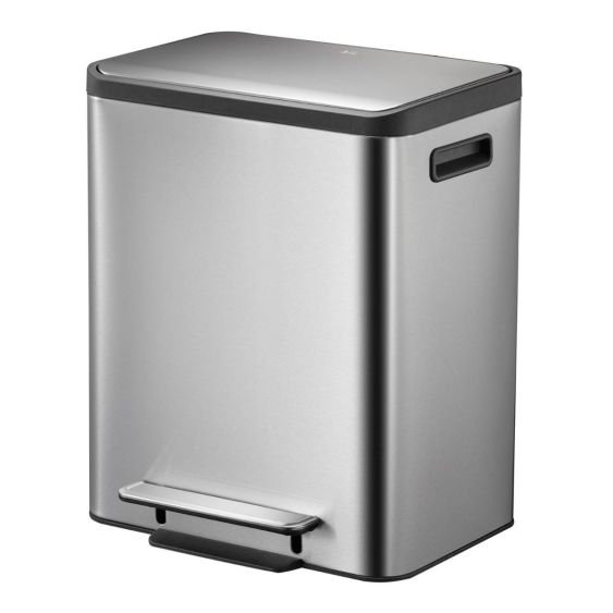 Pedaalemmer EKO EcoCasa Afvalscheiding 2x15 liter mat RVS