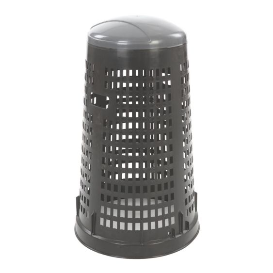 Afvalbak geperforeerd 110 liter zwart/grijs