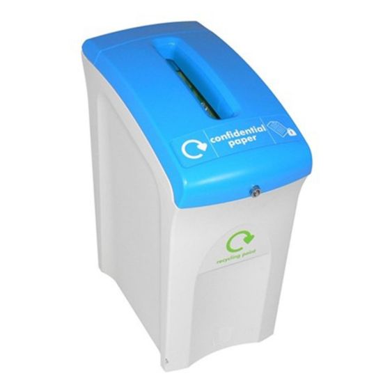 Afvalbak vertrouwelijke documenten 55 liter grijs/blauw