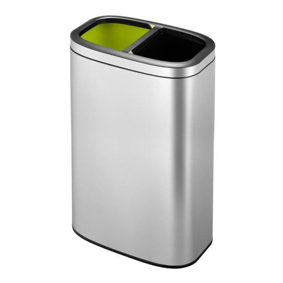 Afvalbak EKO OLI-Cube afvalscheiding 2x20 liter mat RVS