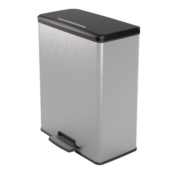 Pedaalemmer Curver Decobin duo 2x26 liter zilver/zwart