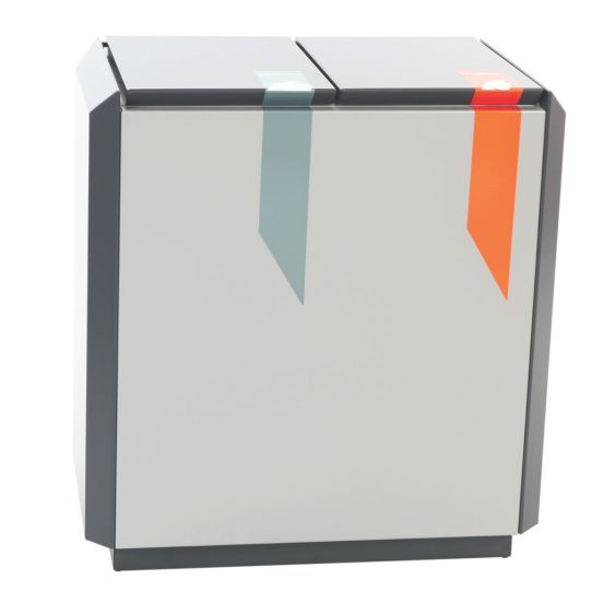 Afvalbak DutchDesign afvalscheiding 2x55 liter grijs